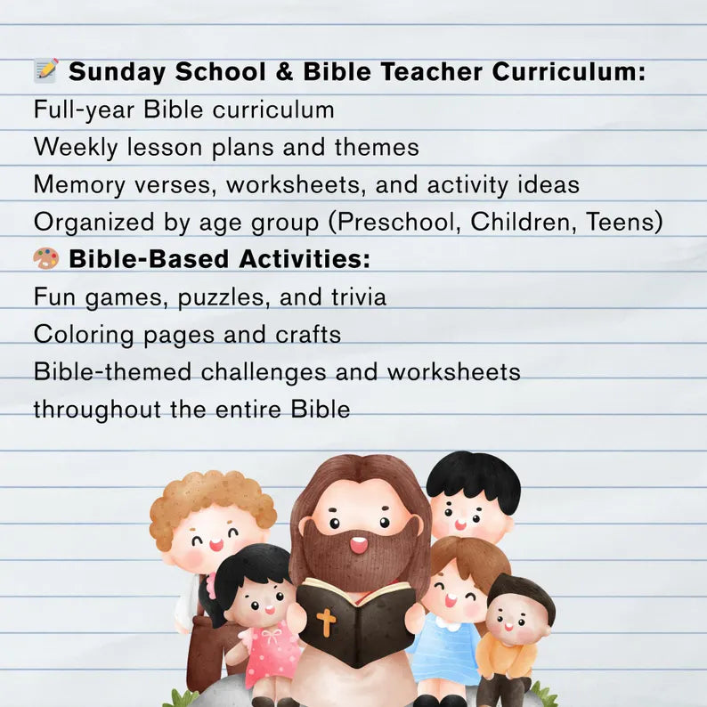 El archivo completo de historias y actividades bíblicas: más de 200 lecciones listas para usar. 