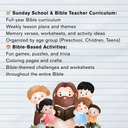 El archivo completo de historias y actividades bíblicas: más de 200 lecciones listas para usar. 