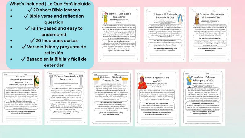 20 Lecciones de los Libros de la Biblia para Niños 