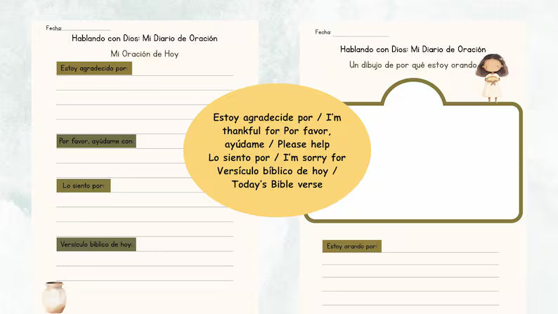Diario de Oración Infantil en Español - Hablando con Dios