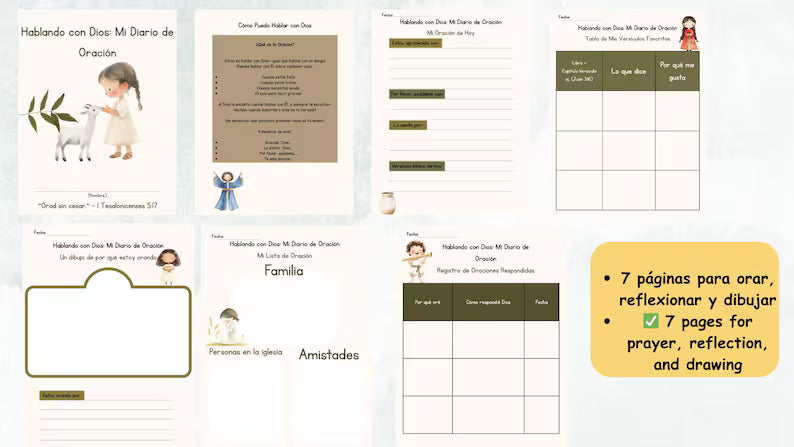 Diario de Oración Infantil en Español - Hablando con Dios