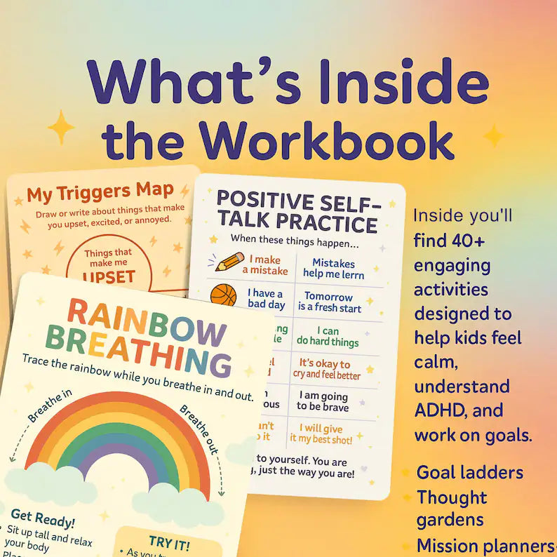 40 ADHD Activity Worksheets: Homework Helpers, Focus Challenges & Mindfulness Tools