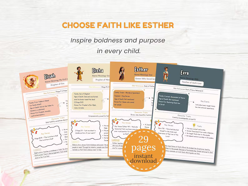 Héroes del Antiguo Testamento: Guía completa de estudio de personajes para niños (Lecciones de fe, valentía y obediencia) 