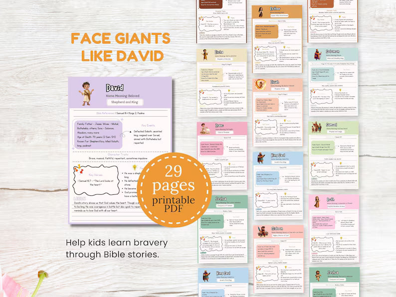 Héroes del Antiguo Testamento: Guía completa de estudio de personajes para niños (Lecciones de fe, valentía y obediencia) 