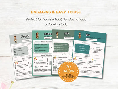 Héroes del Nuevo Testamento: Guía completa de estudio de personajes para niños (20 lecciones llenas de fe) 